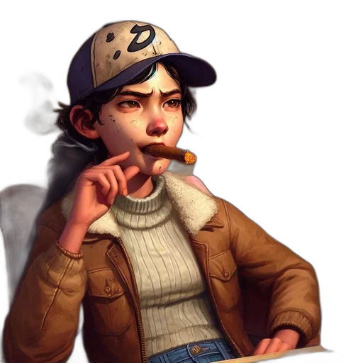hat, jacket, face, concept art, photorealistic, pixel art, comic book art, young transparent PNG cut-out