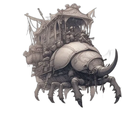 creature, dragon, hat, robot, concept art, fantasy art, 3d render, watercolor transparent PNG cut-out