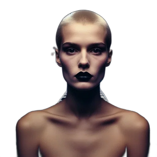 face, jewelry, hair, crown, photorealistic, cyberpunk, concept art, 3d render transparent PNG cut-out