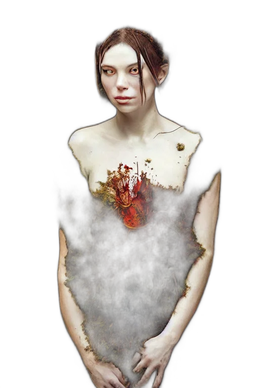 dress, jewelry, face, concept art transparent PNG cut-out