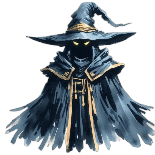 hat, mask, staff, jacket, concept art, fantasy art, pixel art, comic book art transparent PNG cut-out