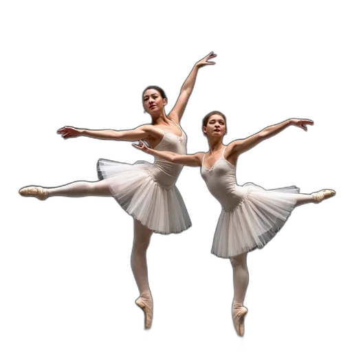 photorealistic, 3d render, concept art, two, ballet, students, performing, stage transparent PNG cut-out