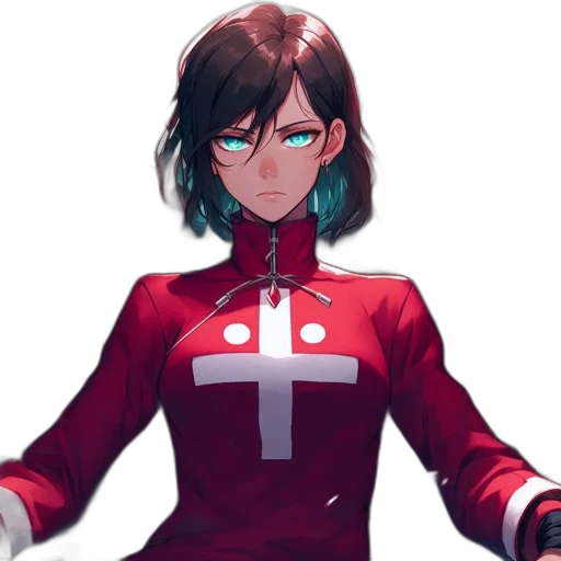 jacket, robot, staff, sword, anime, concept art, comic book art, cyberpunk transparent PNG cut-out