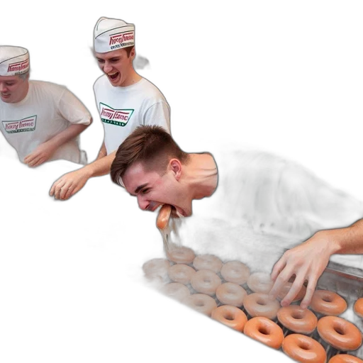food, 3d render, concept art, inside, krispy, kreme, shop, two transparent PNG cut-out