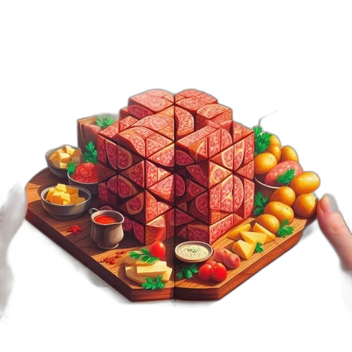 food, crown, robot, furniture, pixel art, 3d render, concept art, photorealistic transparent PNG cut-out