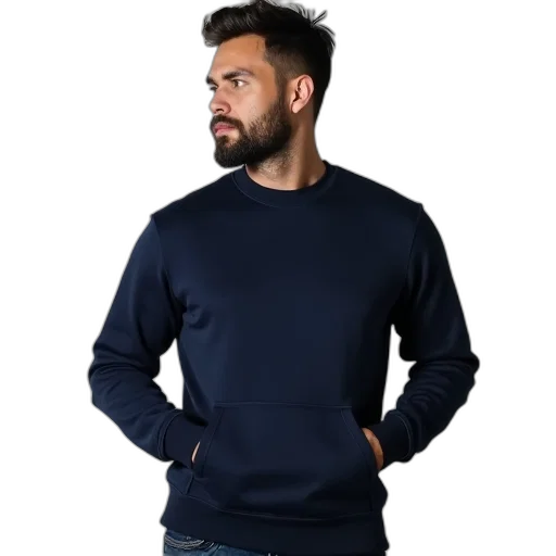 jacket, staff, 3d render, blue transparent PNG cut-out