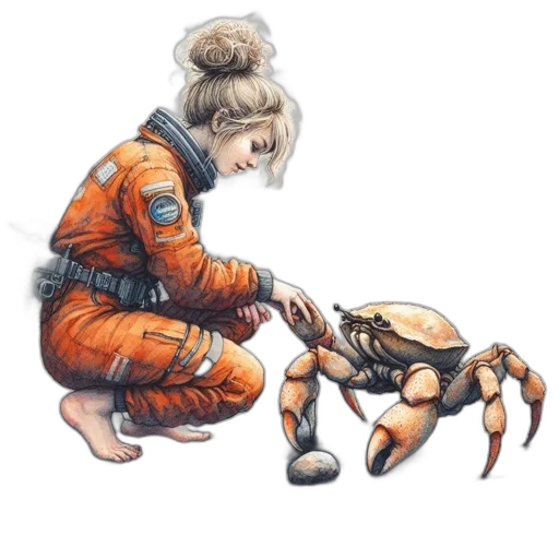 robot, creature, animal, concept art, cyberpunk, comic book art, watercolor, outer space transparent PNG cut-out