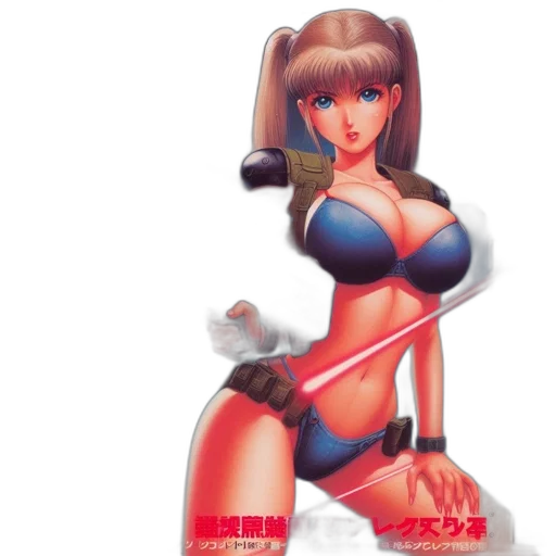 concept art, 3d render, pixel art, fantasy art, neon lights, cover, features, busty transparent PNG cut-out