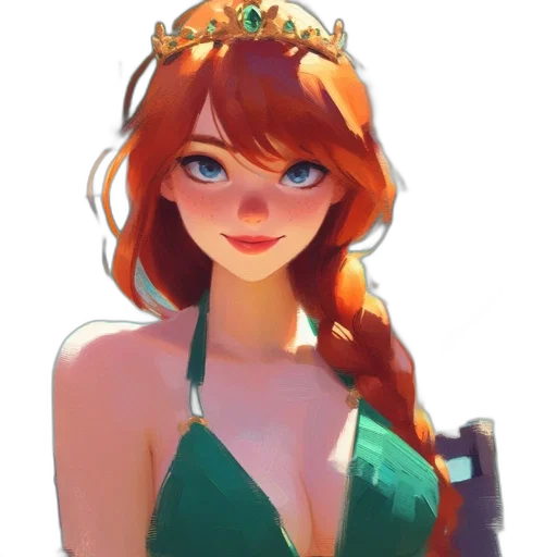 crown, dress, jewelry, staff, fantasy art, concept art, watercolor, pixel art transparent PNG cut-out