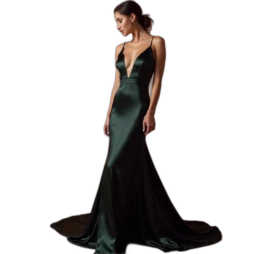 dress, jewelry, photorealistic, green, dark, earth tones, line, neck transparent PNG cut-out
