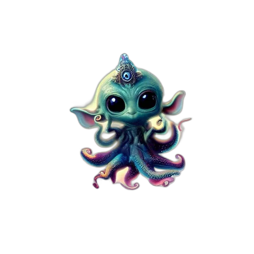creature, staff, crown, animal, concept art, fantasy art, pixel art, 3d render transparent PNG cut-out