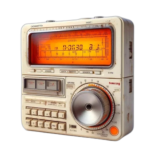 vintage, portable, shortwave, radio, brand, sansung, prominent, 100 transparent PNG cut-out