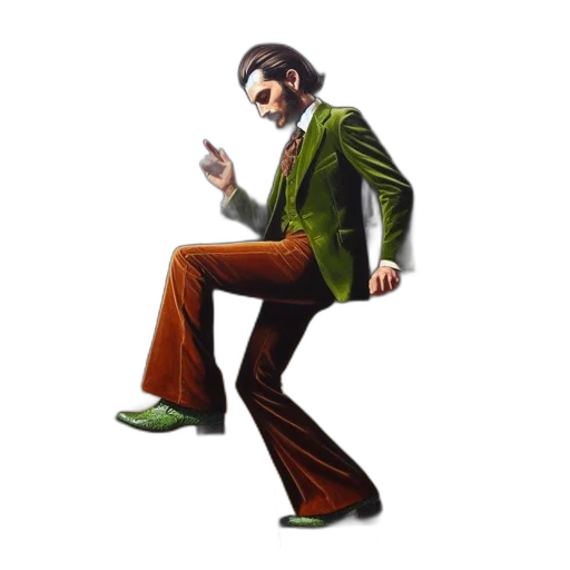 staff, jacket, concept art, 3d render, pixel art, cartoon, green, inside transparent PNG cut-out