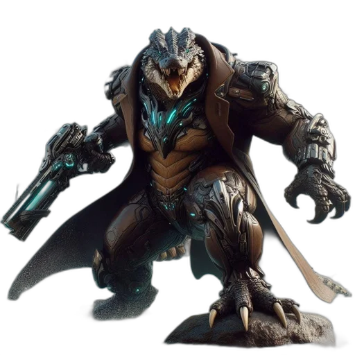 dragon, creature, concept art, 3d render, fantasy art, armored, reptilian, stands transparent PNG cut-out