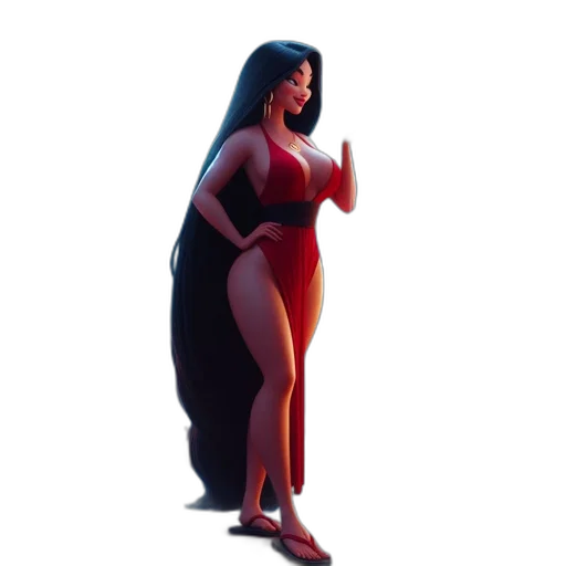 dress, concept art, 3d render, pixel art, cartoon, animated, female, character transparent PNG cut-out