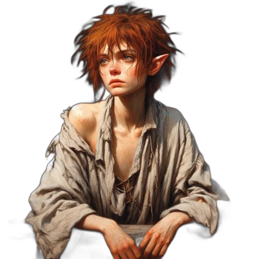 face, fantasy art, concept art, oil painting, photorealistic, earth tones, young, elven transparent PNG cut-out