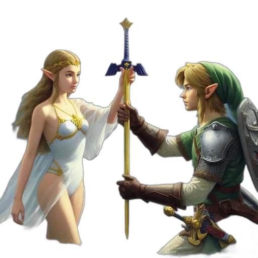 sword, weapon, concept art, fantasy art, pixel art, 3d render, green, golden transparent PNG cut-out