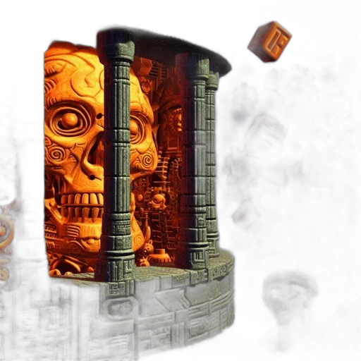 3d render, concept art, fantasy art, fantastical, setting, giant, elaborate, skull transparent PNG cut-out