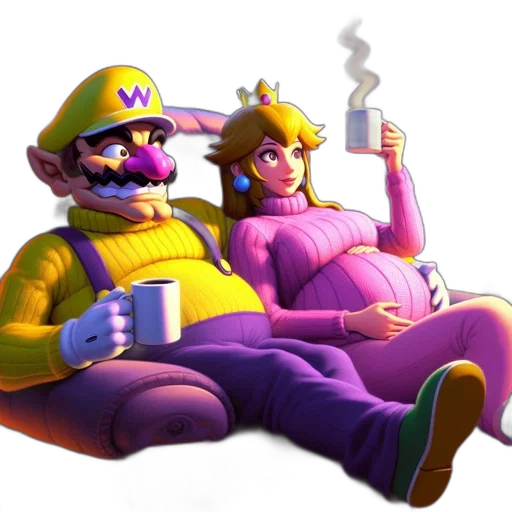 crown, furniture, weapon, concept art, vaporwave, 3d render, pixel art, two transparent PNG cut-out