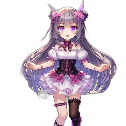 dress, staff, creature, dragon, anime, pixel art, fantasy art, concept art transparent PNG cut-out