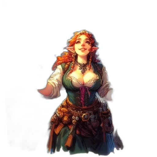 dress, staff, crown, fantasy art, concept art, pixel art, watercolor, colorful transparent PNG cut-out