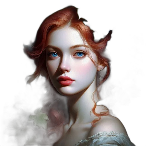 face, dragon, crown, dress, fantasy art, photorealistic, concept art, oil painting transparent PNG cut-out
