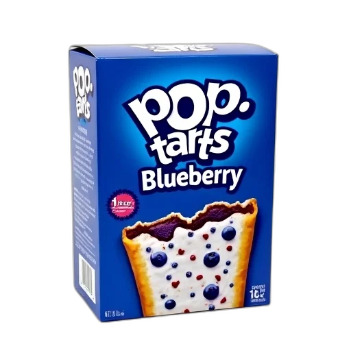 food, blue, box, pop-tarts, blueberry, flavor, displayed, white transparent PNG cut-out