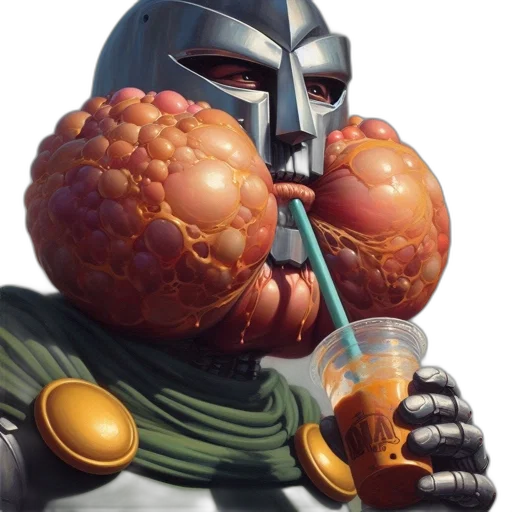 robot, food, mask, weapon, concept art, fantasy art, 3d render, comic book art transparent PNG cut-out