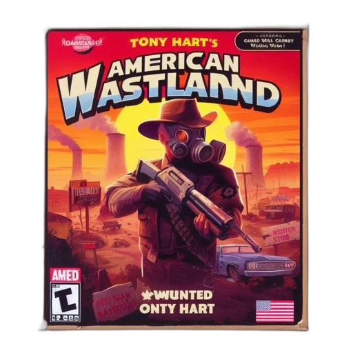 weapon, hat, concept art, comic book art, pixel art, post-apocalyptic, scene, covers transparent PNG cut-out
