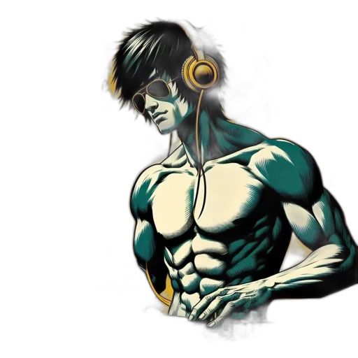 mask, robot, face, concept art, comic book art, cyberpunk, anime, shirtless transparent PNG cut-out