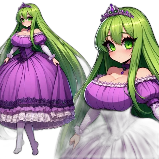 dress, concept art, pixel art, 3d render, fantasy art, green, monochrome, princess transparent PNG cut-out