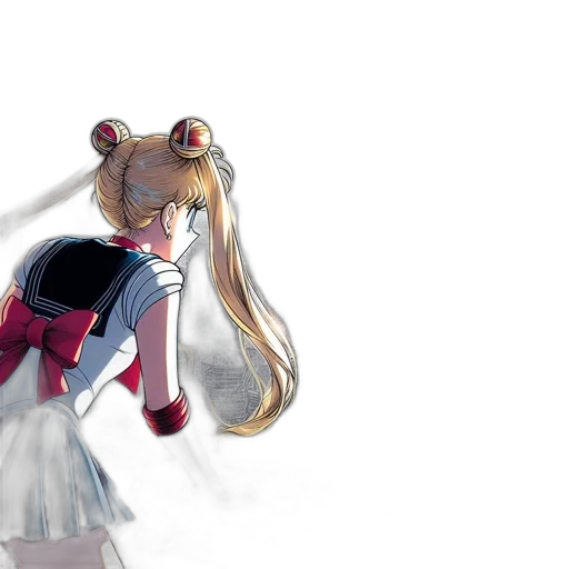 anime, concept art, 3d render, photorealistic, sailor, moon, stands, broken transparent PNG cut-out