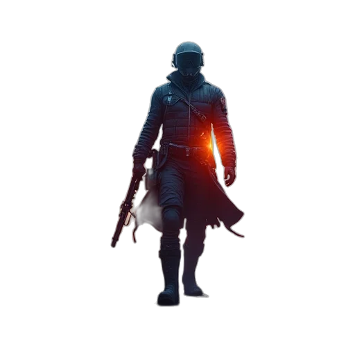 weapon, sword, jacket, robot transparent PNG cut-out