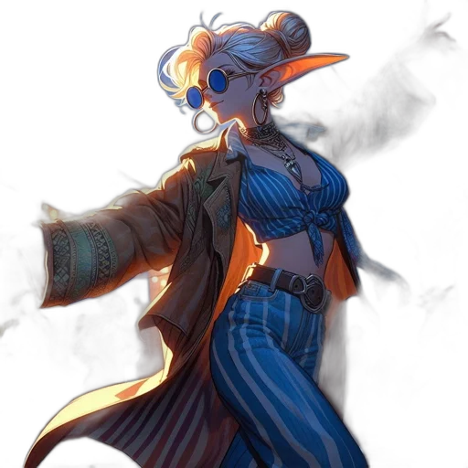 staff, jacket, dragon, concept art, fantasy art, pixel art, watercolor, blue transparent PNG cut-out