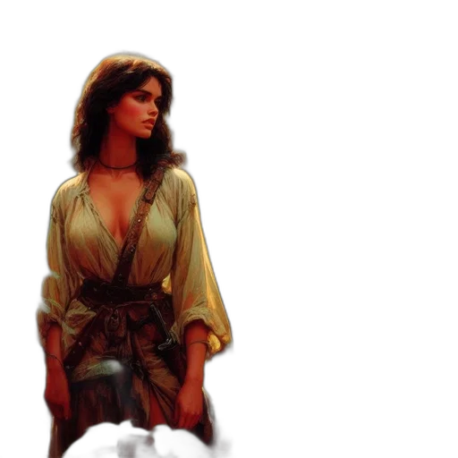 dress, sword, concept art, pixel art, fantasy art, comic book art, fog, fire transparent PNG cut-out