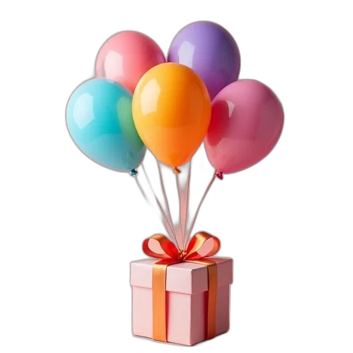 3d render, pastel, colorful, balloons transparent PNG cut-out