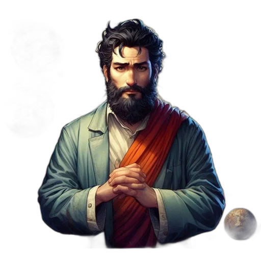 staff, face, concept art, fantasy art, pixel art, photorealistic, earth tones, red transparent PNG cut-out