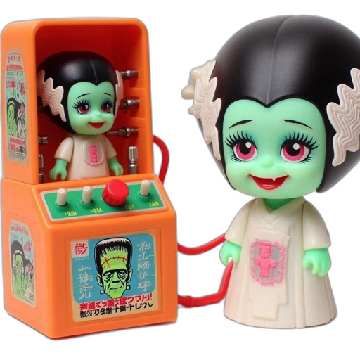 3d render, two, toy, figures, featured, small, green-skinned, figure transparent PNG cut-out