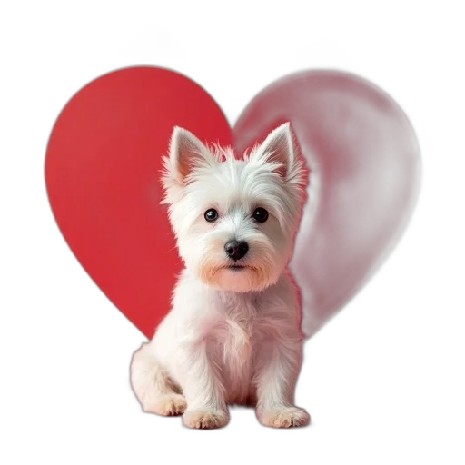 animal, photorealistic, 3d render, westie transparent PNG cut-out