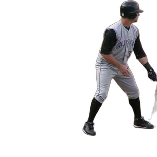 weapon, staff, baseball, player, grey, uniform, word, louisville transparent PNG cut-out