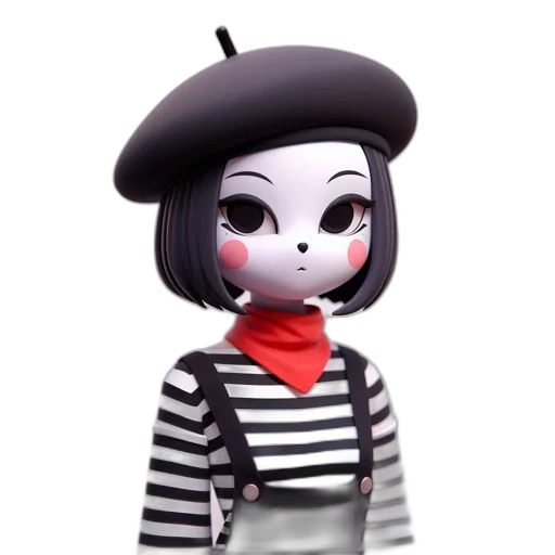 hat, mask, staff, face, 3d render, concept art, cartoon, pixel art transparent PNG cut-out