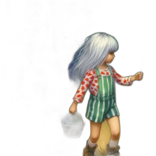 hair, dress, jacket, staff, concept art, 3d render, watercolor, fantasy art transparent PNG cut-out