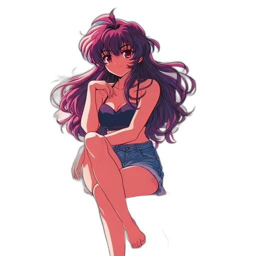 dress, hair, vaporwave, anime, pixel art, concept art, neon lights, pastel transparent PNG cut-out