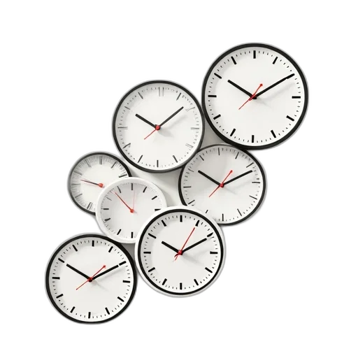 jewelry, 3d render, photorealistic, collection, analog, clocks, white, faces transparent PNG cut-out