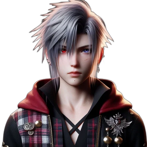 jacket, face, concept art, 3d render, fantasy art, photorealistic, close-up, portrait transparent PNG cut-out