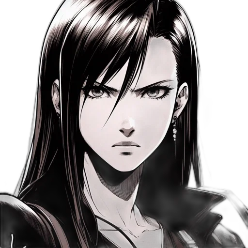 face, weapon, anime, comic book art, cartoon, concept art, monochrome, dark transparent PNG cut-out