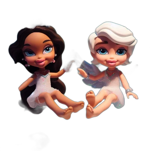 3d render, concept art, cartoon, fantasy art, underwater, two, animated, females transparent PNG cut-out