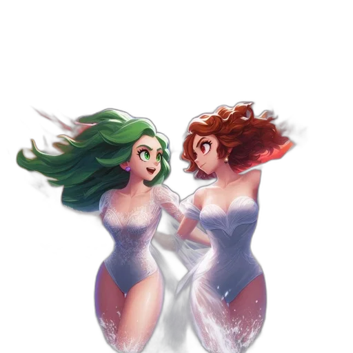 dress, concept art, fantasy art, comic book art, watercolor, underwater, snow, outer space transparent PNG cut-out