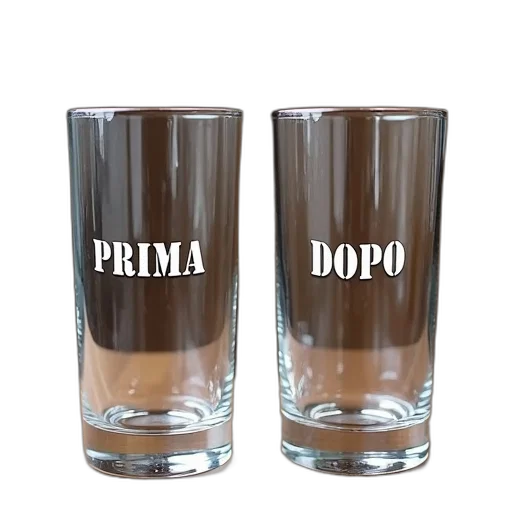 3d render, two, empty, glasses, placed, side, wooden, surface transparent PNG cut-out