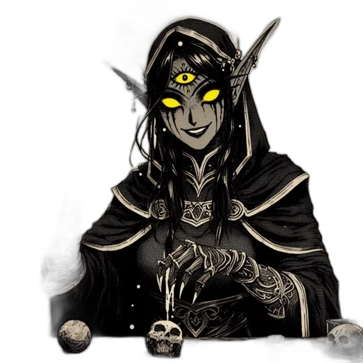 mask, staff, jewelry, fantasy art, concept art, comic book art, pixel art, dark transparent PNG cut-out